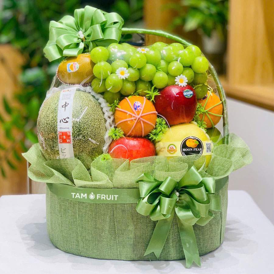 giỏ hoa quả tết